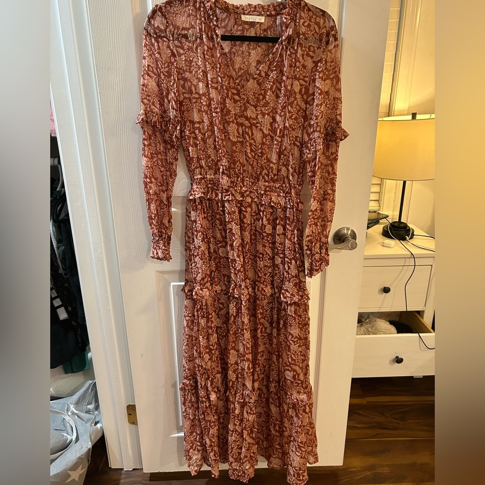 ILLA ILLA Rust Floral Long Sleeve Dress
